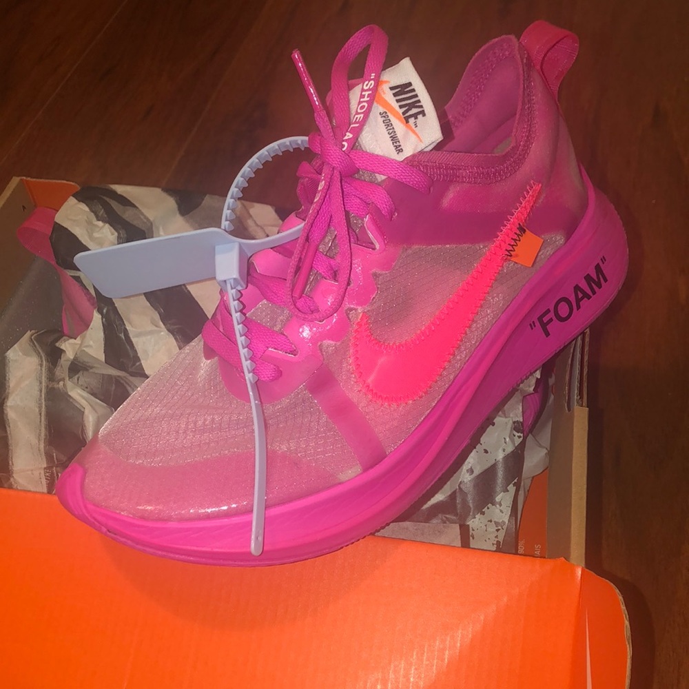 PINK OFF-WHITE “NIKE ZOOM FLY” SNEAKERS SIZE 6 WMN